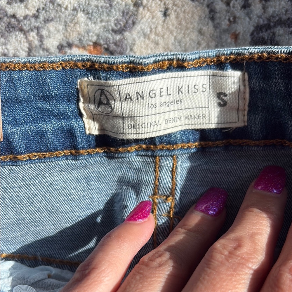 Angel Kiss women’s  Denim Mini Skirt with Red Accents size Small New with tags - Picture 5 of 6